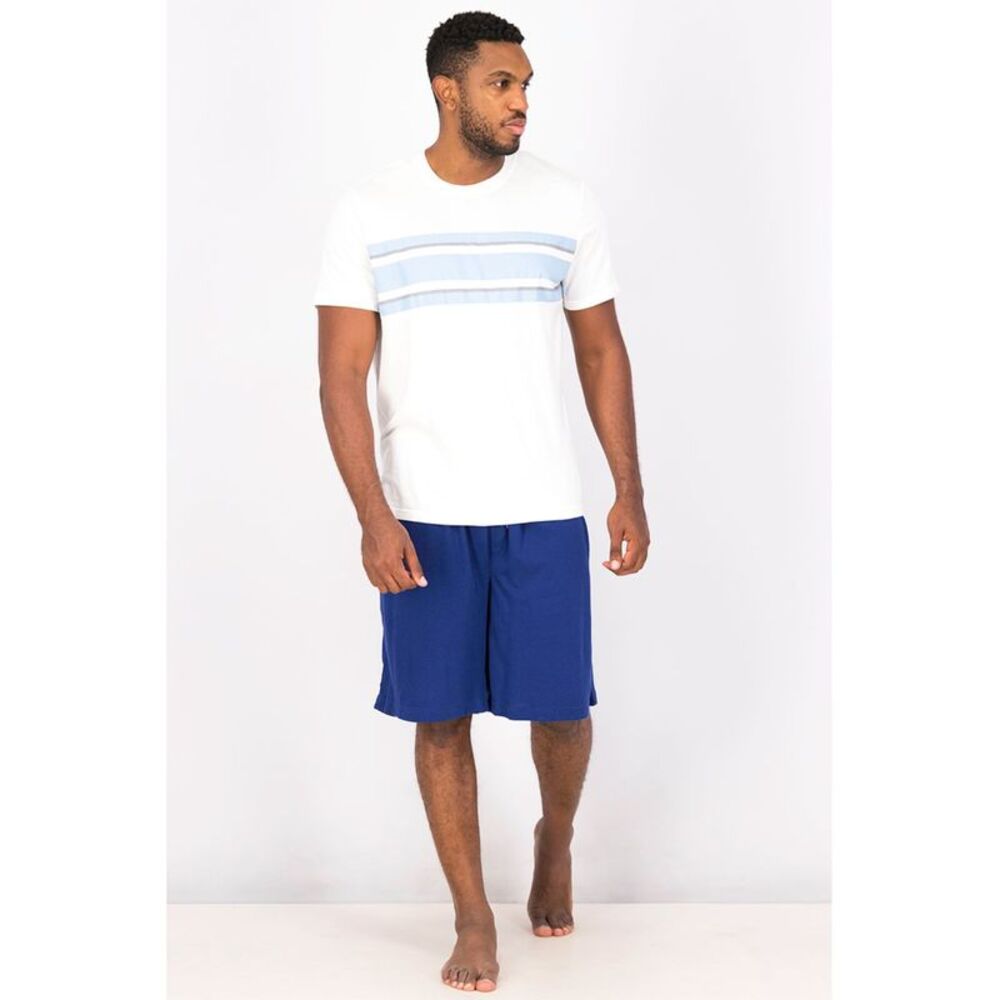 NWT CLUBROOM Mens White Color Block Short Sleeve T-Shirt Top Pajamas XL